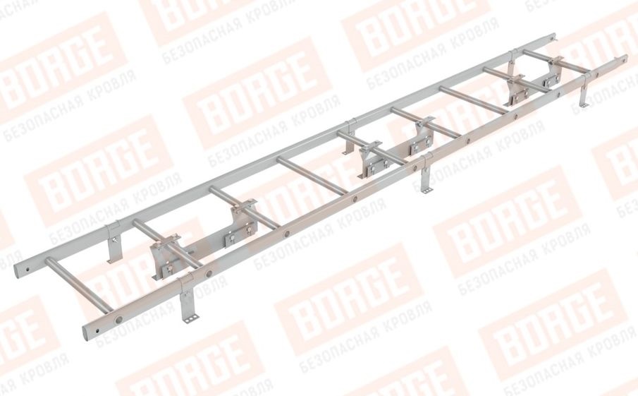 Лестница кровельная Borge для фальцевой кровли оцинкованная RAL 9006, 2,7 м