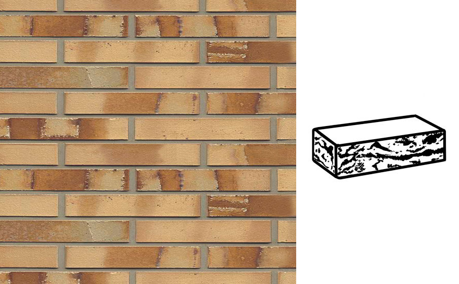 Кирпич клинкерный Muhr 06S Hellbraun-bunt Spezial готик, 240*90*40 мм
