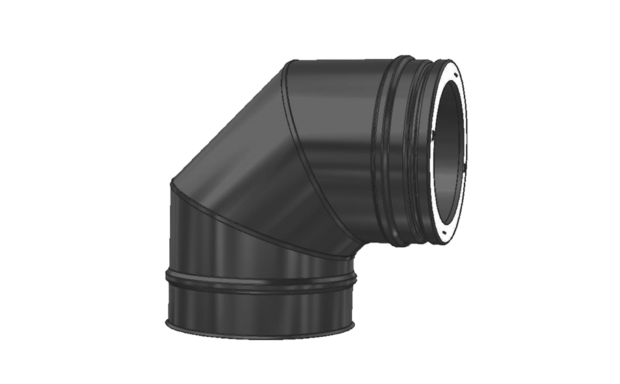 Отвод Schiedel PERMETER 25 T450 NI 90 град. черный, D 200/250 мм