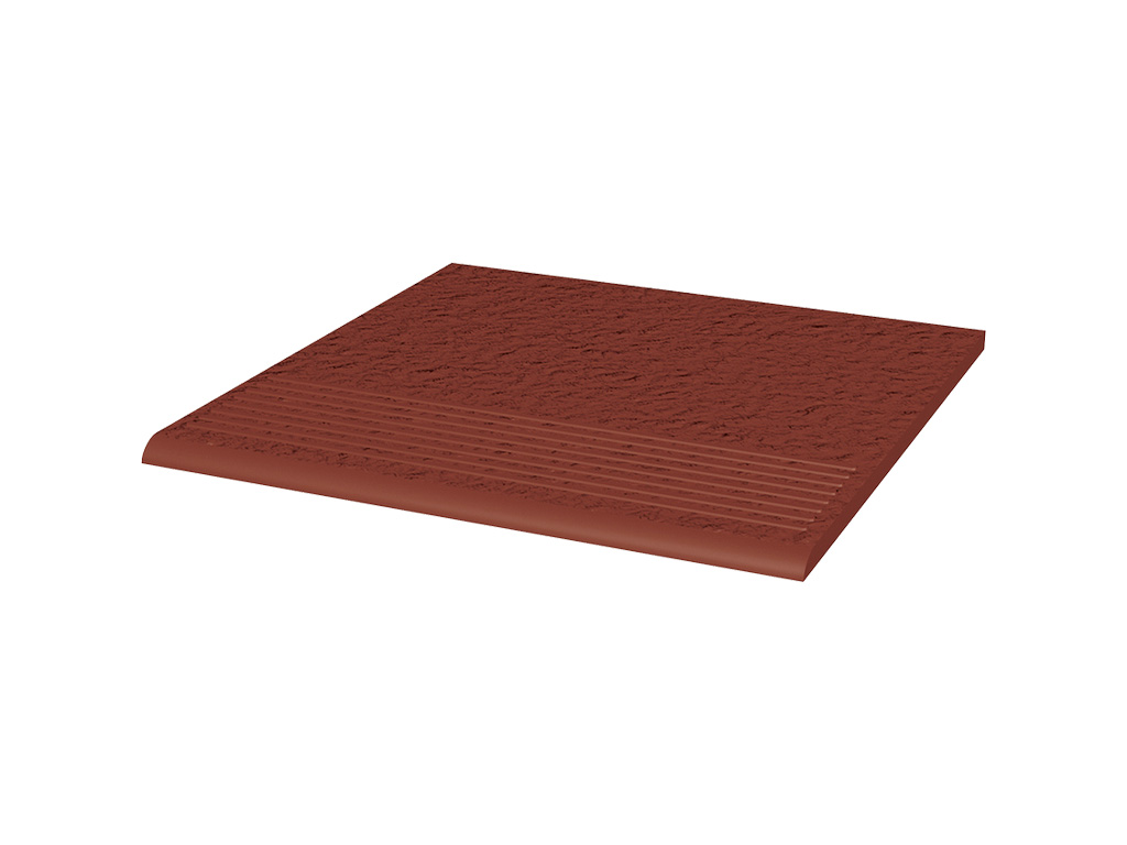Клинкерная ступень с насечками Paradyz Natural, Rosa, структурная, 300*300*8,5 мм