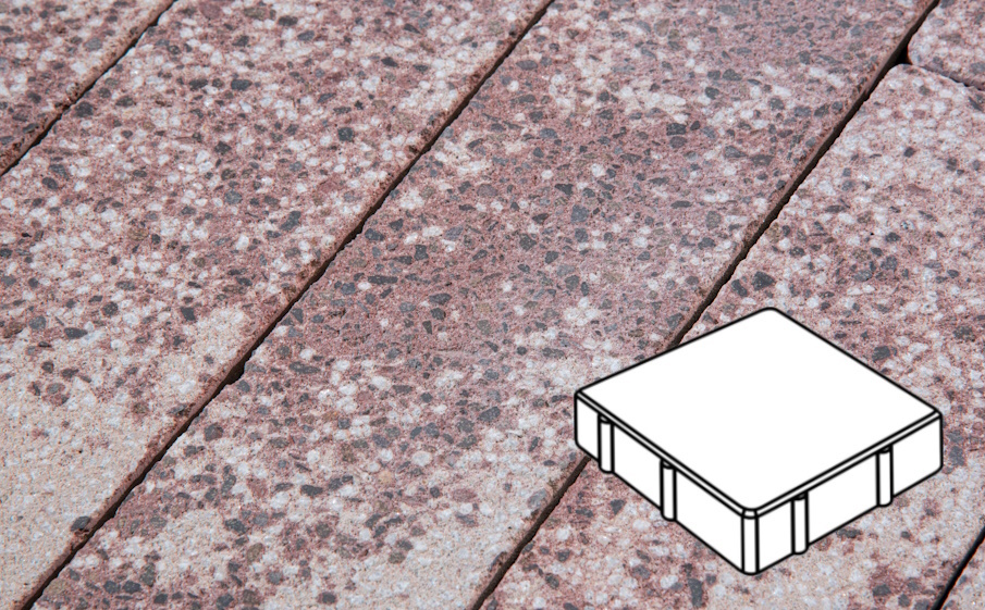 Плитка тротуарная Готика, Granite FINERRO, Квадрат В.1.К.10/Г.1.К.10 без фаски, Сансет, 150*150*100 мм