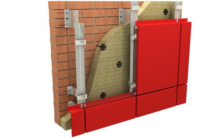 Подсистема НФС UTECH (HILTI) для алюминиевого композита, крепление скрытым способом на иклях и салазках