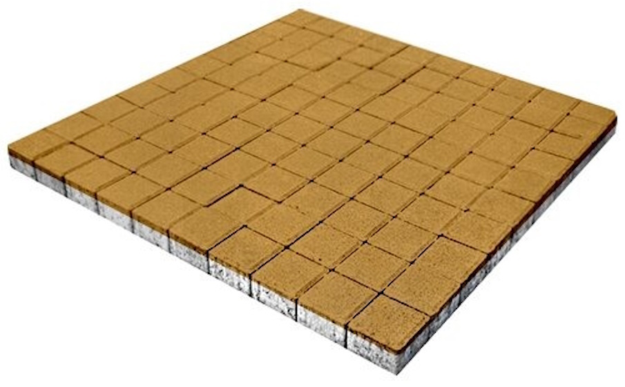 Плитка тротуарная SteinRus Квадрат малый Б.2.К.6, гладкая, желтый, 100*100*60 мм