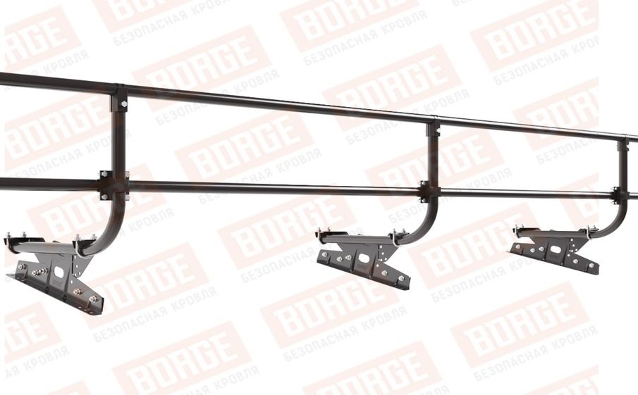 Кровельное ограждение Borge для фальцевой кровли оцинкованное RAL 8019, 300*60 см