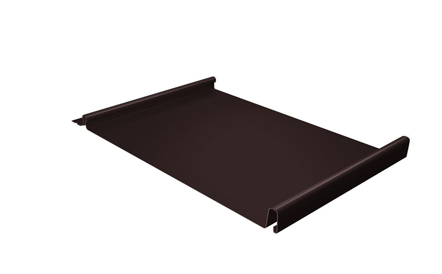 Фальцевая кровля Grand Line Кликфальц® с пленкой на замках Satin Matt RAL 8017 шоколад