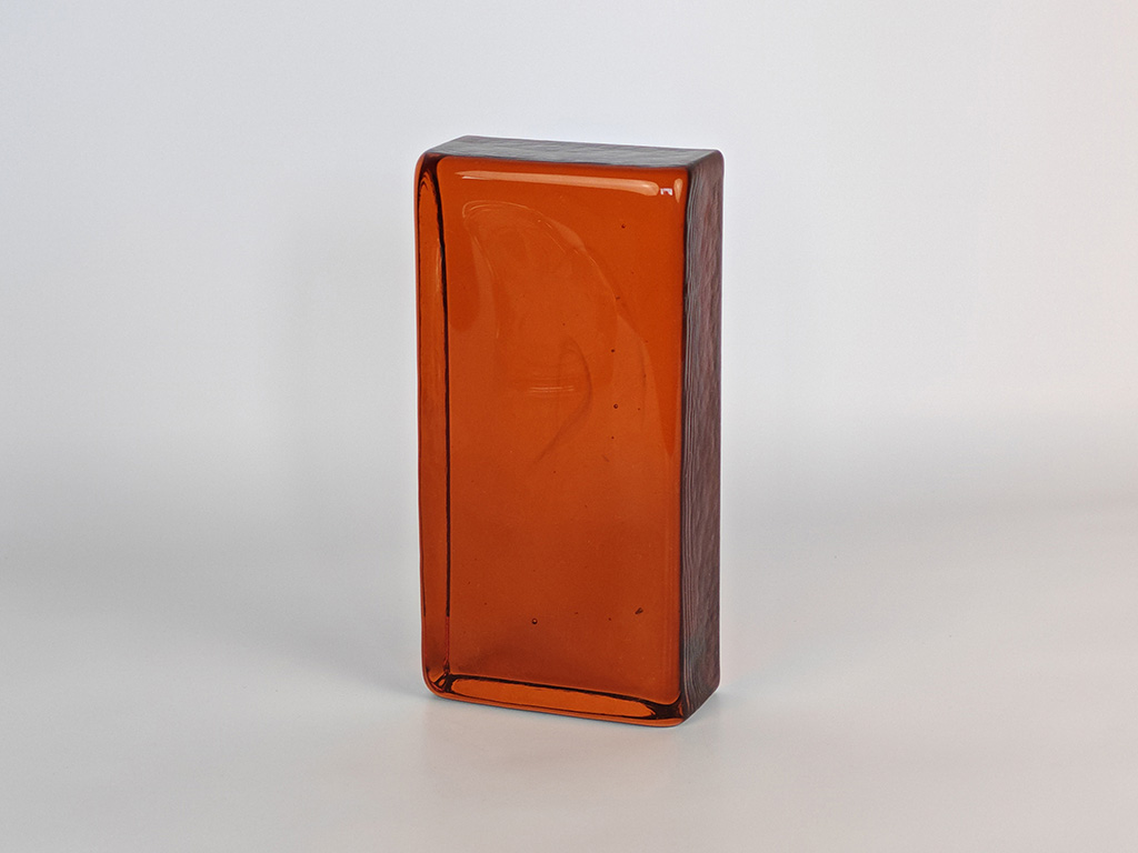 Стеклянный кирпич Red Amber, 200*100*50 мм