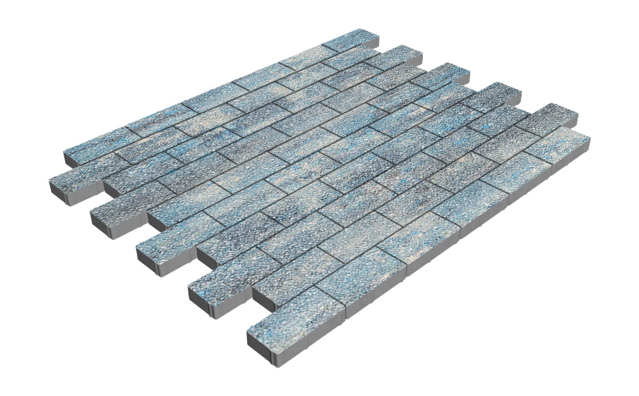 Плитка тротуарная SteinRus Прямоугольник А.6.П.4, Antico, Амбер, 200*100*40 мм