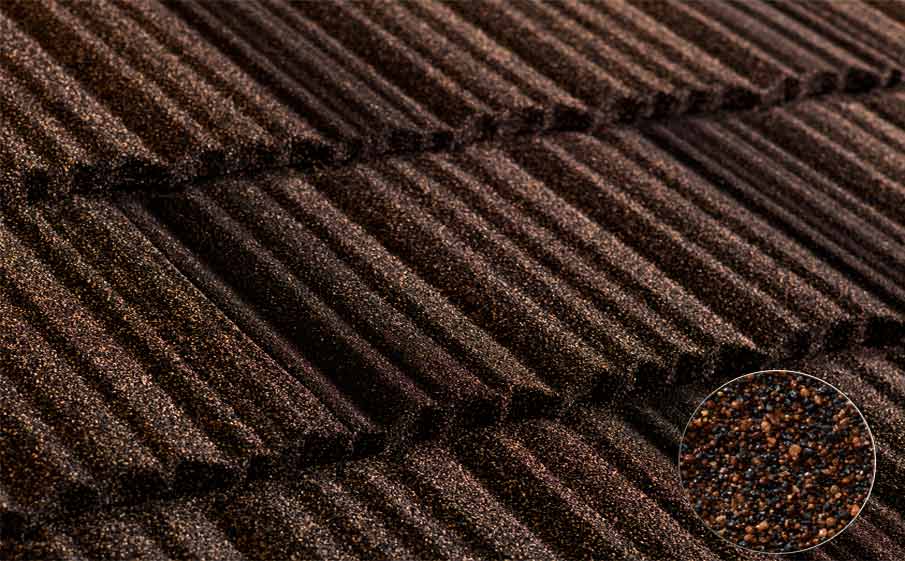 Композитная черепица рядовая Metrotile Shake Ironbark
