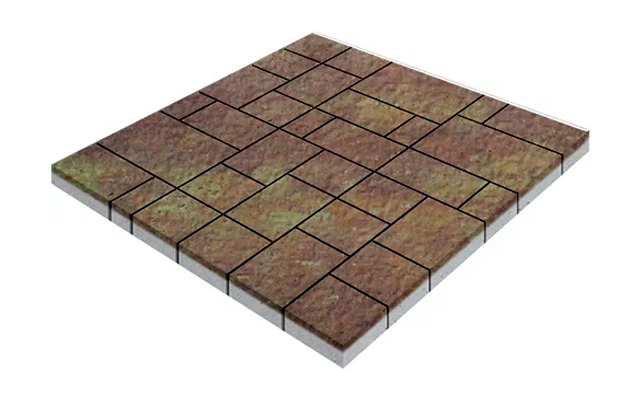 Плитка тротуарная SteinRus Инсбрук Альпен А.7.Псм.4, Old-age, ColorMix Порто, толщина 40 мм