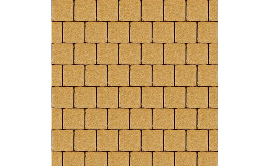 Плитка тротуарная SteinRus Квадрат малый Б.2.К.6, Old-age, желтый, 100*100*60 мм