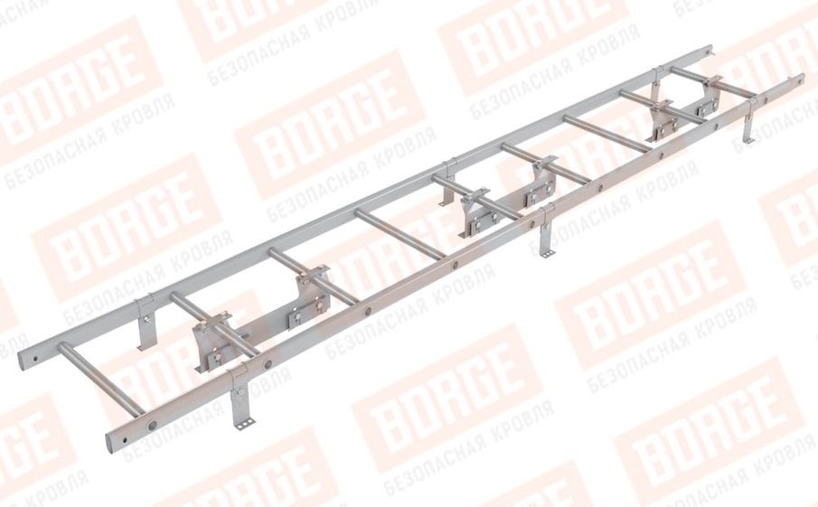 Лестница кровельная Borge для фальцевой кровли оцинкованная RAL 7004, 2,7 м