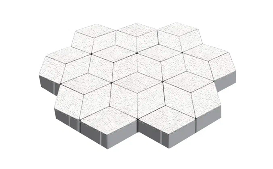 Плитка тротуарная SteinRus Полярная звезда Б.5.Ф.8, Native, белый, 250*150*60 мм