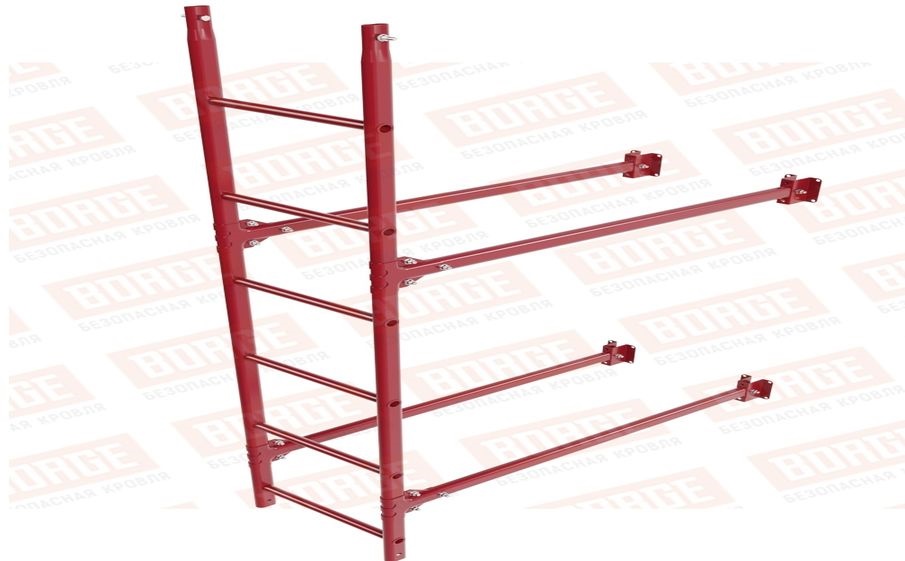 Лестница фасадная Borge (нижняя секция) оцинкованная RAL 3003, 1,8 м