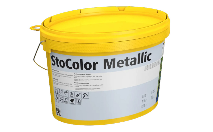 Фасадная акриловая краска StoColor Metallic getont, колеруемая серебристая С1, 10 л