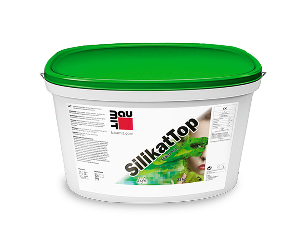 Силикатная штукатурка Baumit SilikatTop, короед 3 мм, база, 25 кг