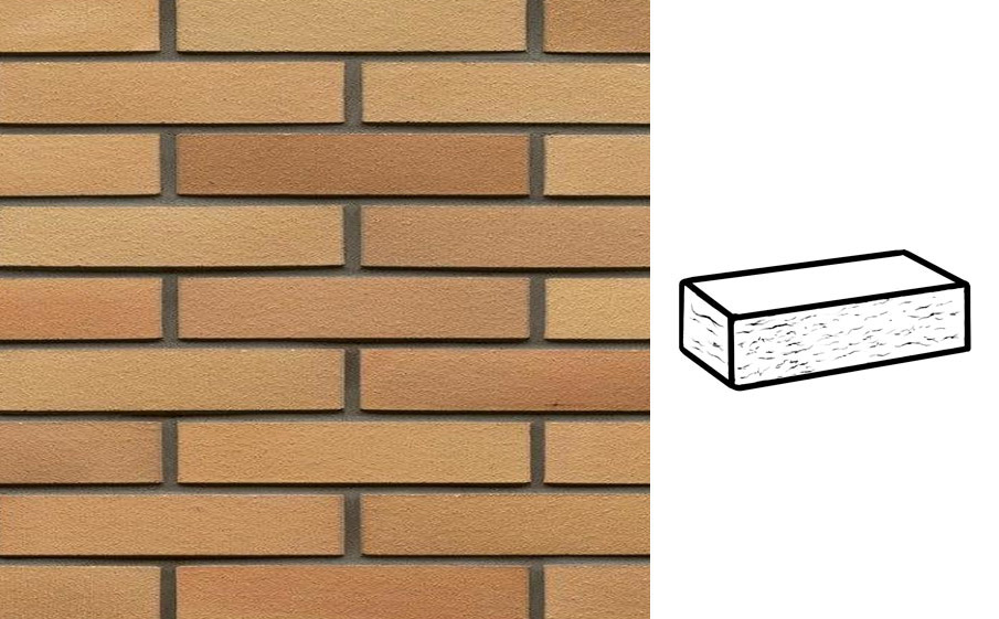 Кирпич клинкерный Muhr 06 Hellbraun-bunt рустик, 290*90*52 мм