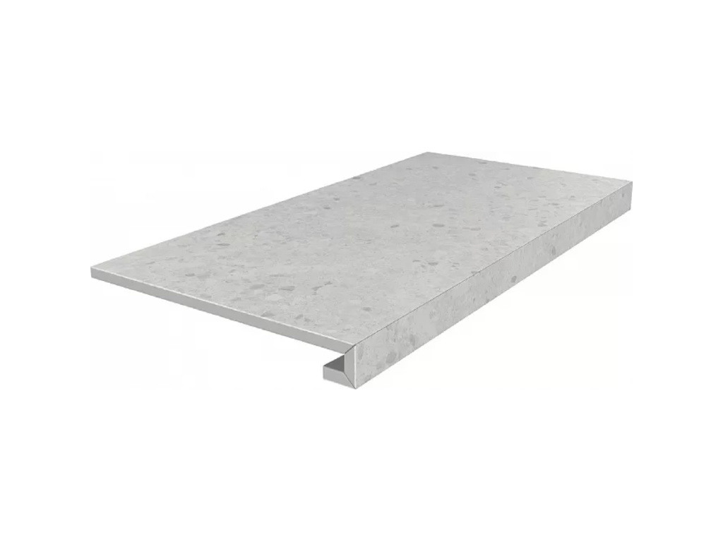 Ступень клееная KERAMA MARAZZI Терраццо серый светлый необрезная, 600*330*9 мм