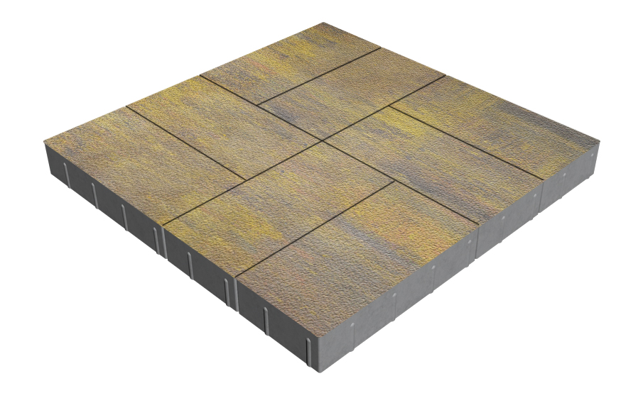 Плитка тротуарная SteinRus Грас Б.4.П.8, Native, Бромо, 400*200*80 мм