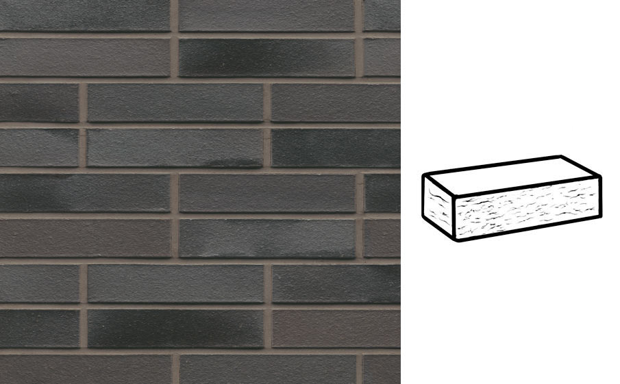 Кирпич клинкерный Muhr 15 Schwarz-bunt Edelglanz рустик, 240*115*52 мм