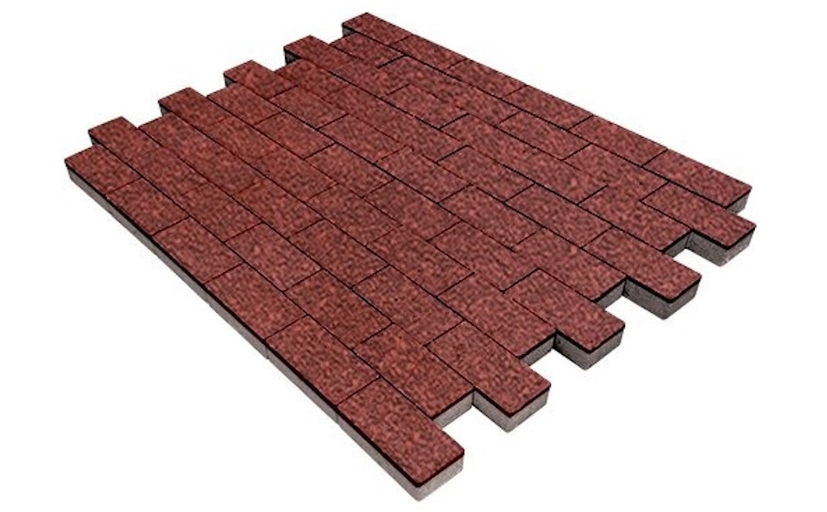 Плитка тротуарная SteinRus Прямоугольник Б.6.П.6 Native, красный, 200*100*60 мм