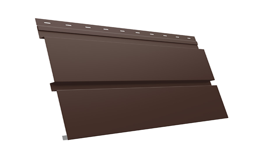 Софит металлический Grand Line Квадро брус без перфорации, сталь 0,5 мм Satin Matt, RAL 8017 шоколад