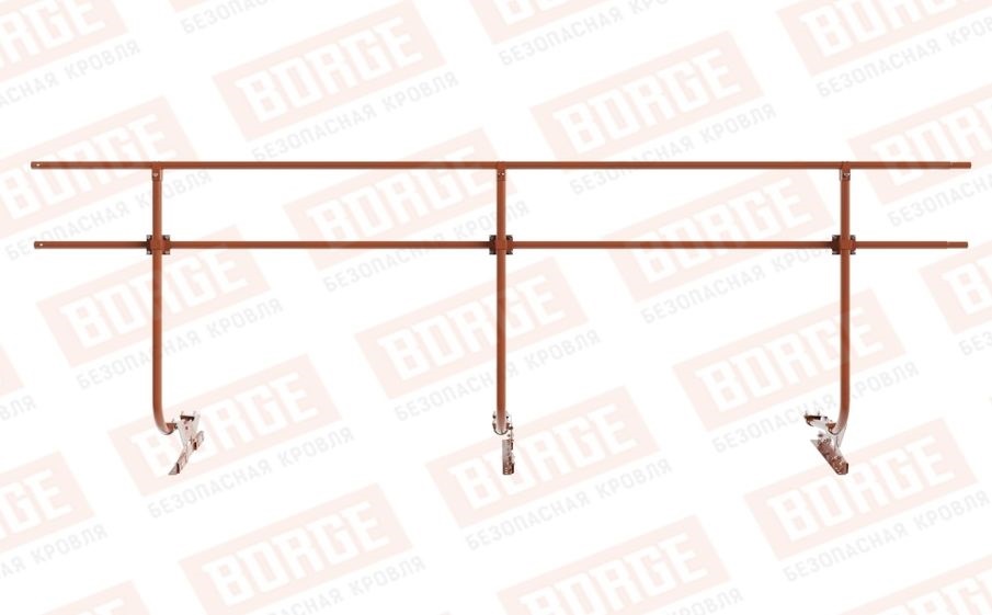 Кровельное ограждение Borge для фальцевой кровли оцинкованное RAL 8004, 300*120 см