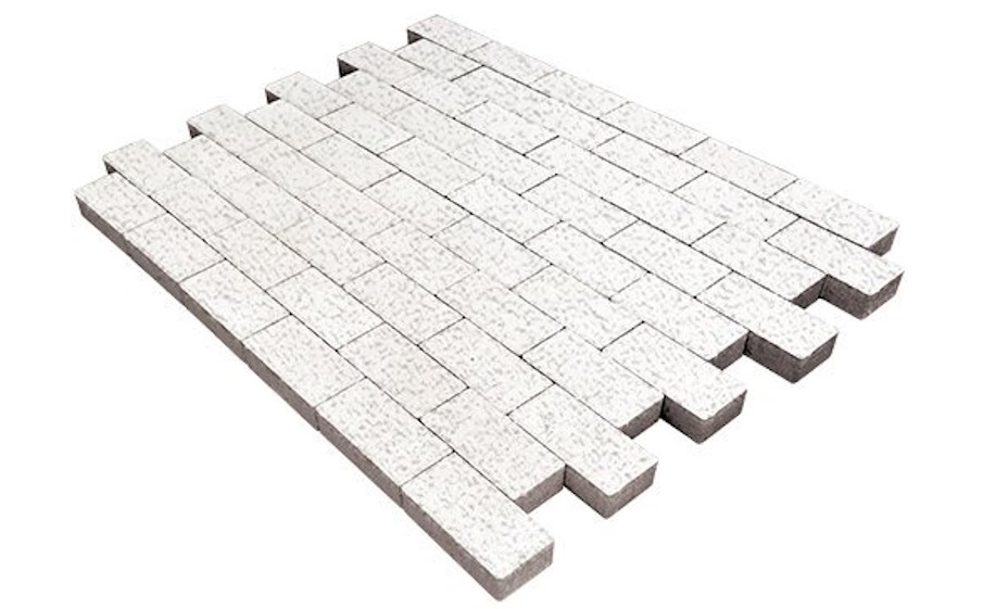 Плитка тротуарная SteinRus Прямоугольник А.6.П.4, Native, белый, 200*100*40 мм