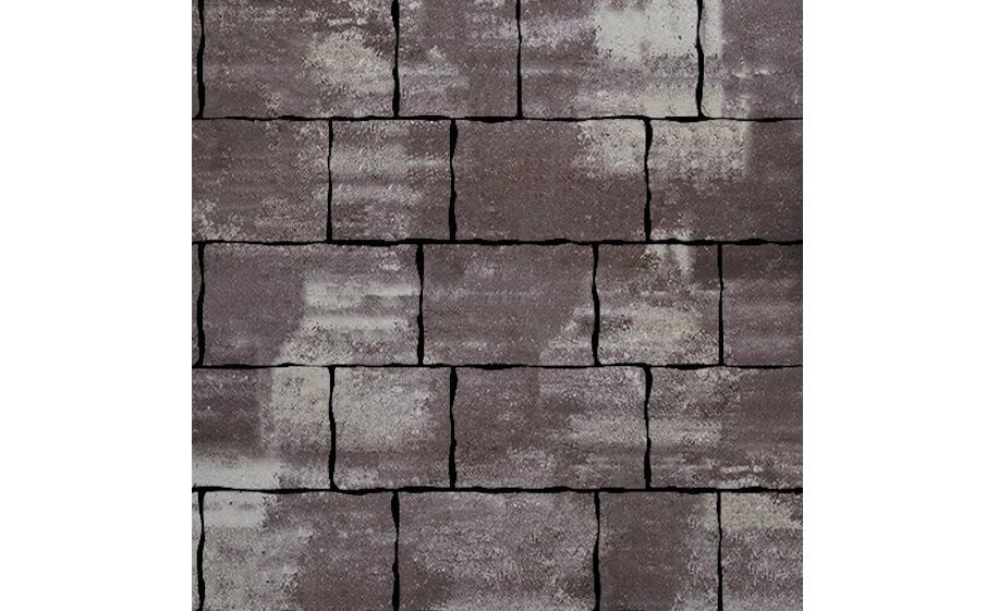 Плитка тротуарная SteinRus Палермо В.16.Псм.8 гладкая, ColorMix Браун, толщина 80 мм