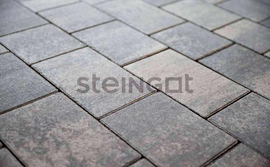 Плитка тротуарная Steingot Color Mix, Новый город, Штайн Сильвер, толщина 100 мм