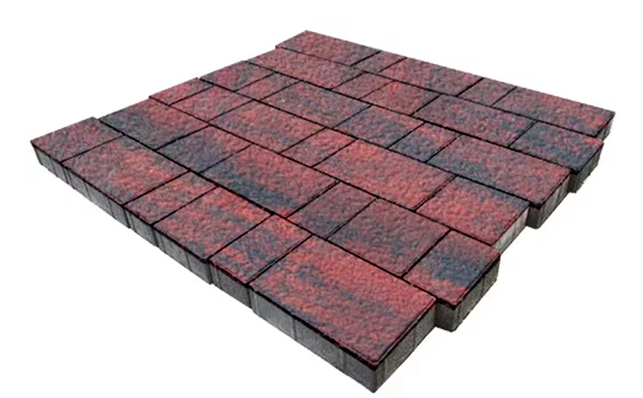 Плитка тротуарная SteinRus Бергамо А.6.Псм.4, Antico, ColorMix Рейнир, толщина 40 мм
