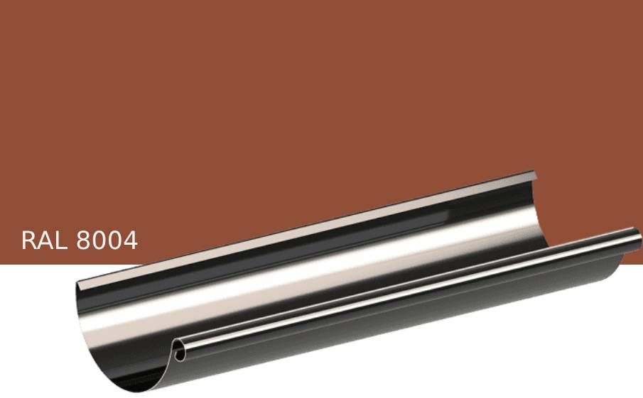 Желоб водосточный KROP STAL для системы D 150/100 мм, RAL 8004, 3 м