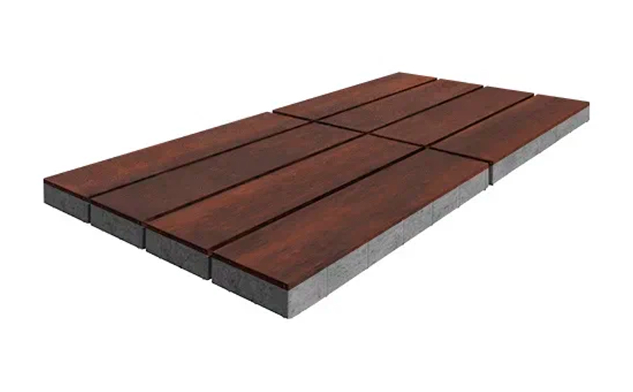 Плитка тротуарная SteinRus Гранада Б.7.П.8, гладкая, ColorMix Брук, 600*200*80 мм