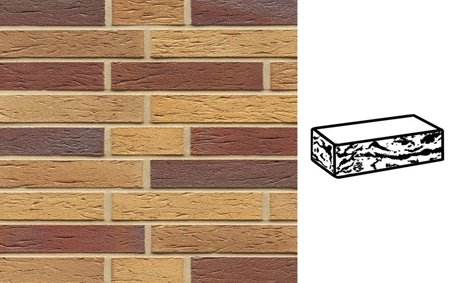 Кирпич клинкерный Muhr 19 Rubinbeige nuanciert готик, 290*90*52 мм