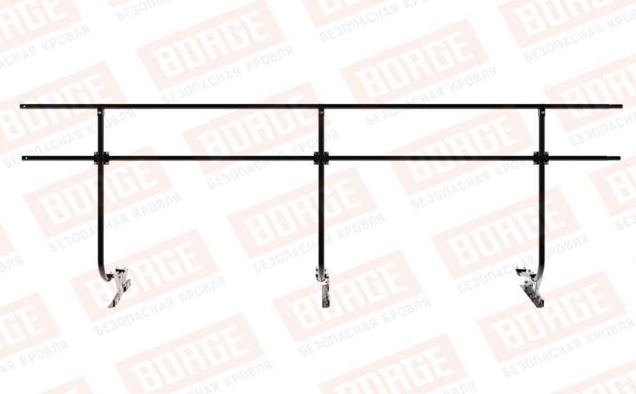 Кровельное ограждение Borge для фальцевой кровли оцинкованное RAL 9005, 300*90 см