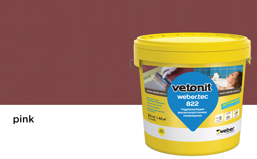 Полимерная мастика vetonit tec 822 pink 24 кг