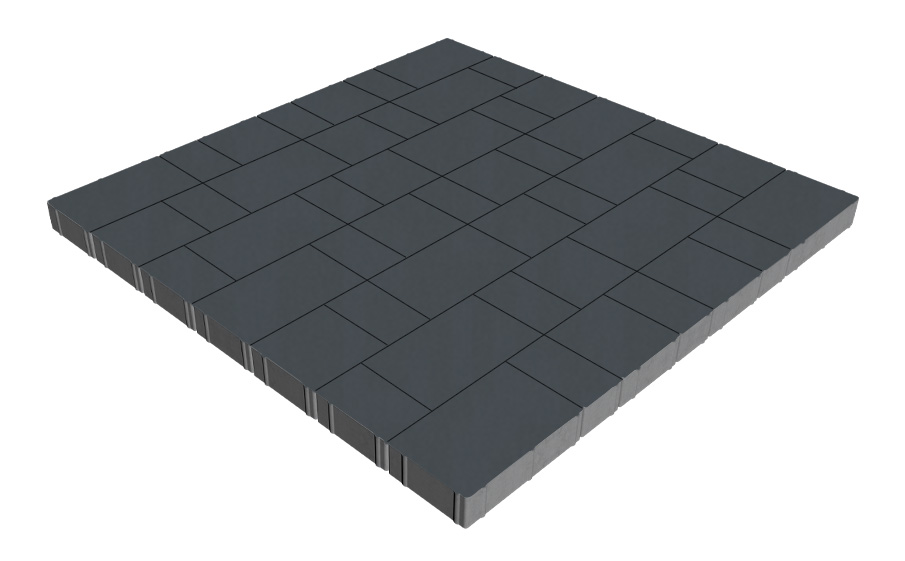 Плитка тротуарная SteinRus Новый город Лион Б.9.Псм.6, гладкая, графит, толщина 60 мм