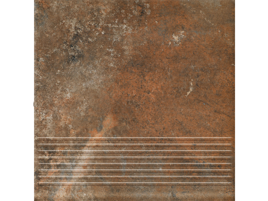 Клинкерная ступень Paradyz Arteon Brown с насечками, 300*300*8,5 мм