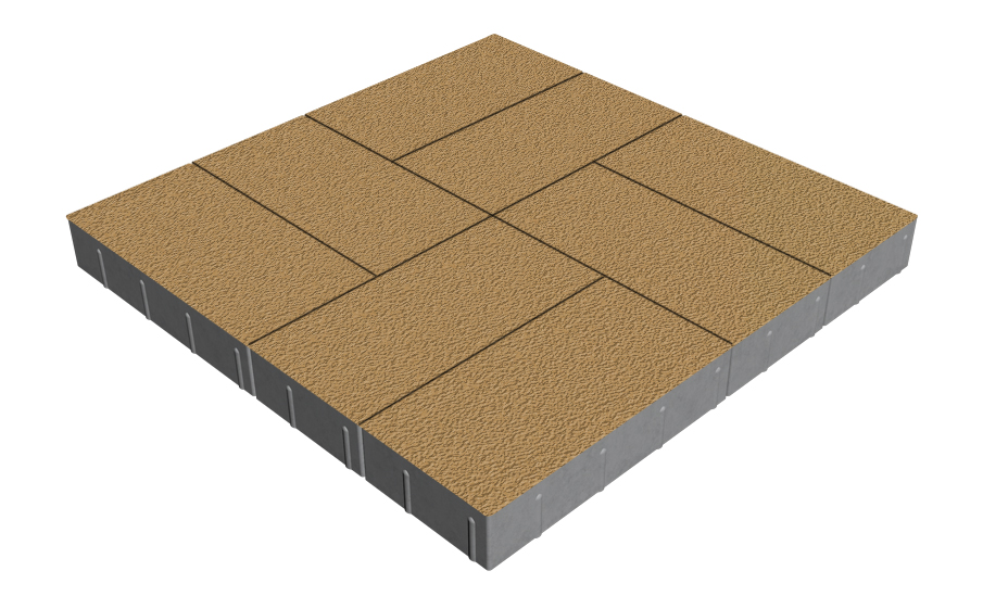 Плитка тротуарная SteinRus Грас Б.4.П.8, Native, бежевый, 400*200*80 мм