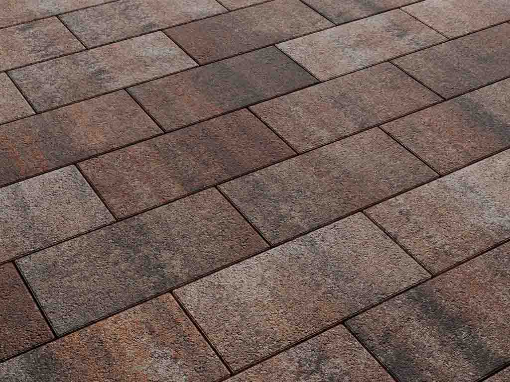 Плитка тротуарная Прямоугольник Б.10.П.8 листопад гранит клен, 300*150*80 мм