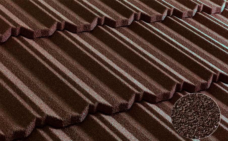 Композитная черепица рядовая Metrotile Classic Brown