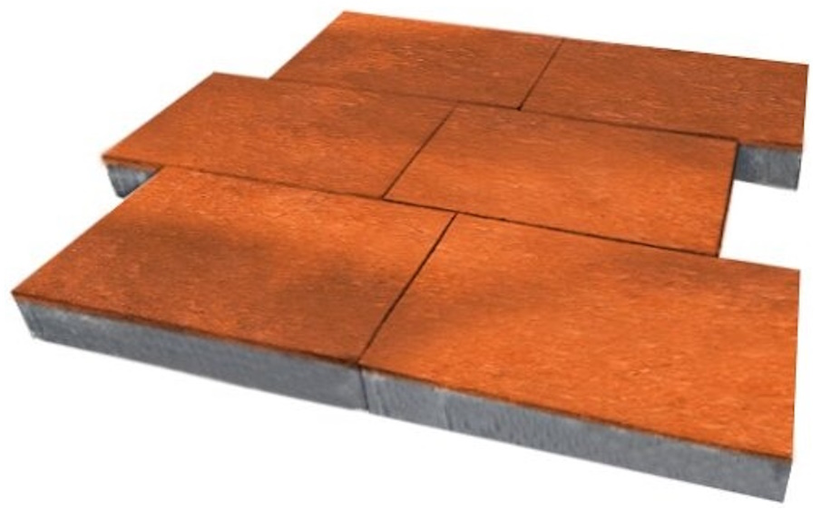 Плитка тротуарная SteinRus Парк Плейс Б.3.П.8, гладкая, ColorMix Брук, 600*300*80 мм
