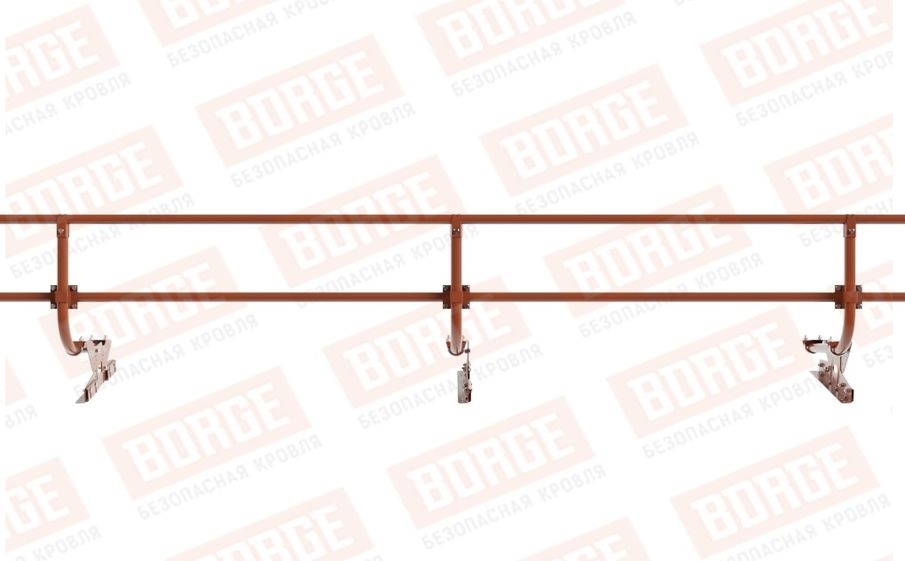 Кровельное ограждение Borge для фальцевой кровли оцинкованное RAL 8004, 300*60 см