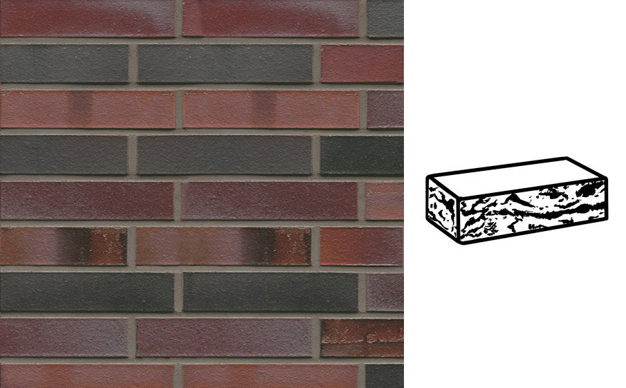 Кирпич клинкерный Muhr 29 S Schwarzblau-bunt Spezial готик, 240*115*52 мм