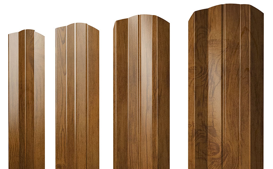 Штакетник М-образный А фигурный 0,45 Print Double Elite Golden Wood
