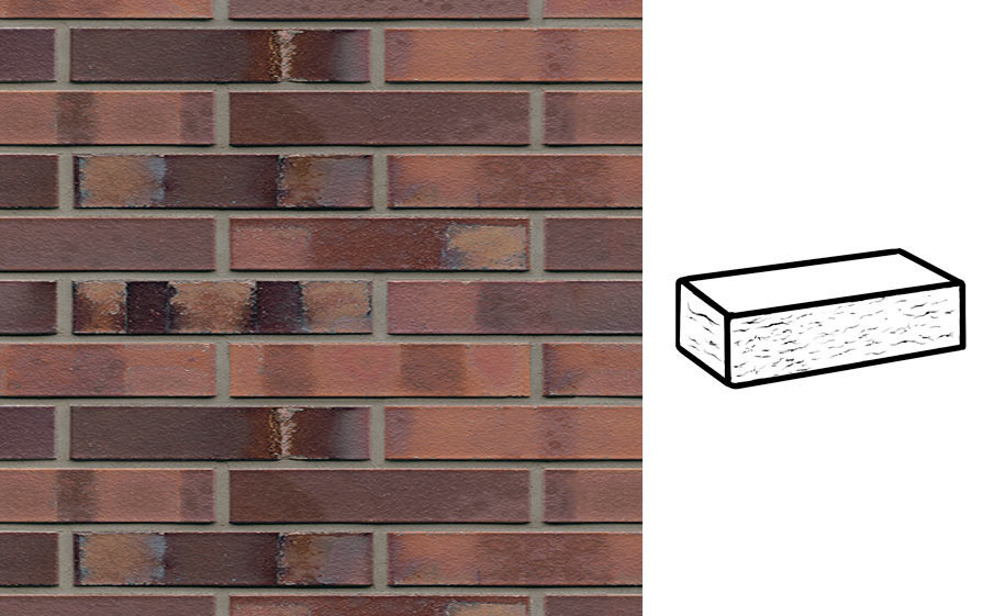 Кирпич клинкерный Muhr 04S Rotbraun-bunt Spezial рустик, 240*90*40 мм