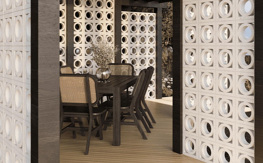 Декоративный бриз-блок Mesterra Кобого / Cobogo 0101, под покраску, 250*250*70 мм