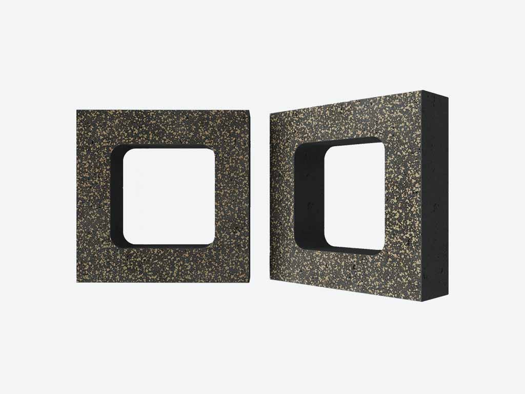Декоративный бриз-блок Mesterra Кобого / Cobogo 0401, черный LUX, 250*250*70 мм