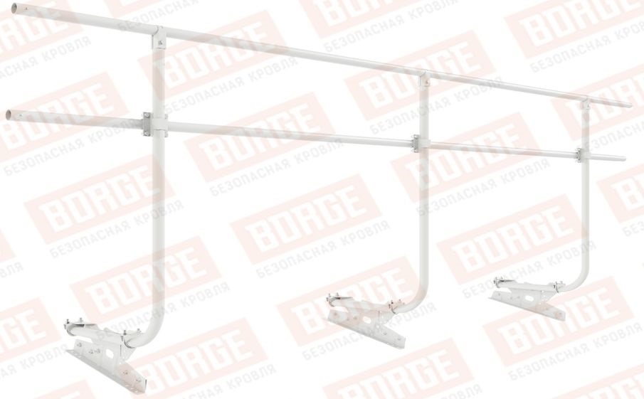 Кровельное ограждение Borge для фальцевой кровли оцинкованное RAL 9003, 300*120 см