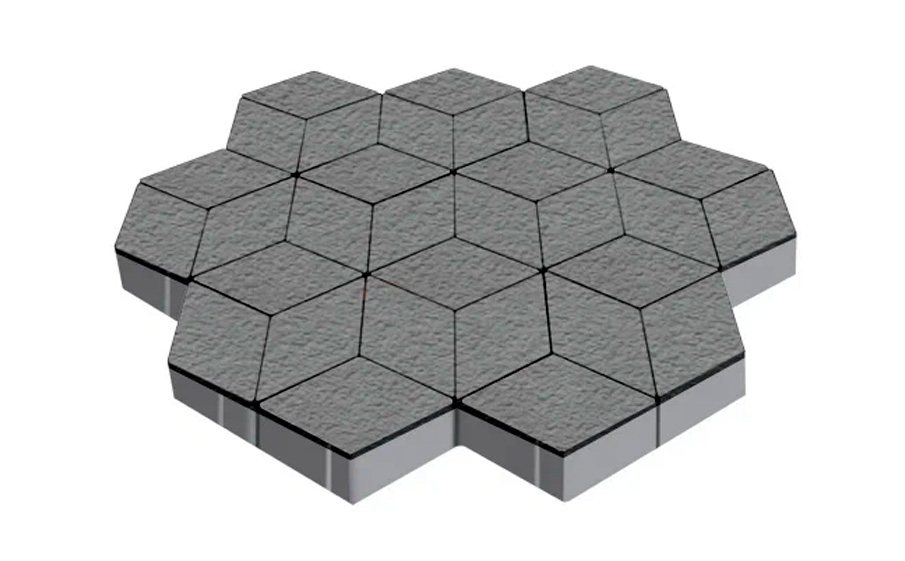 Плитка тротуарная SteinRus Полярная звезда Б.5.Ф.8, Old-age, серый, 250*150*60 мм