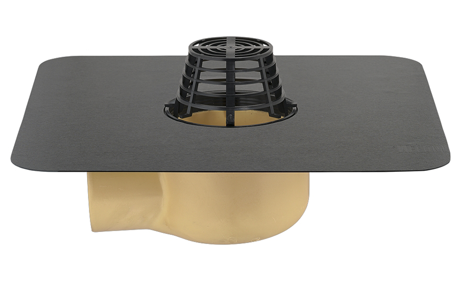 Воронка кровельная угловая Sita, SitaTrendy, DN 100, фартук Firestone Quickseam SA Flashing EPDM